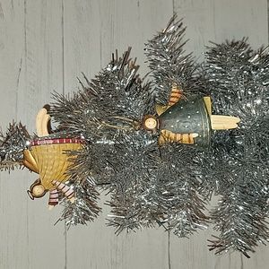 Pair of Metal Primitive Angel Christmas Tree Ornaments